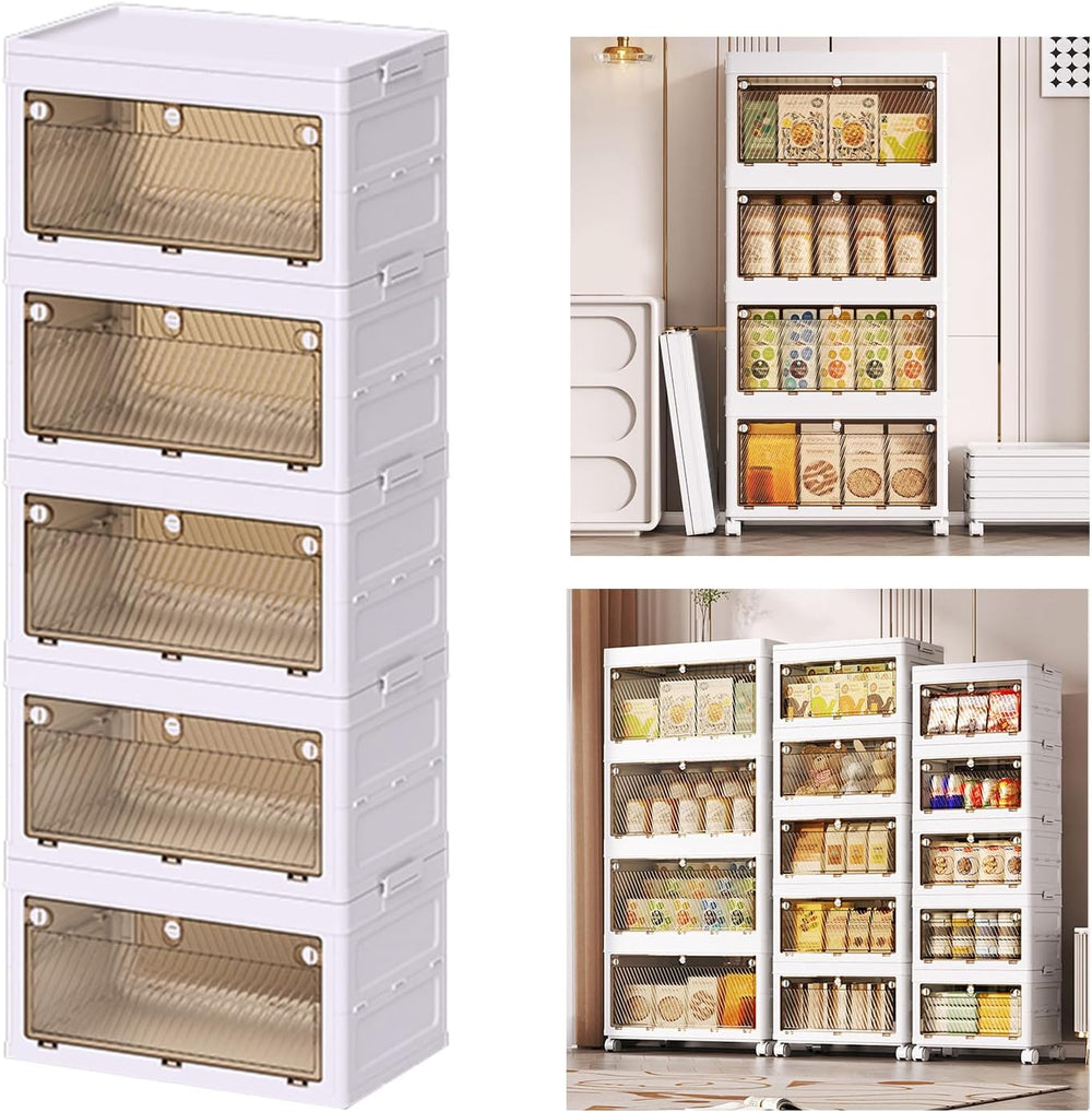 Closet Folding Wardrobe Armoire with Storage Cubes Efficient Clothes Organiza...