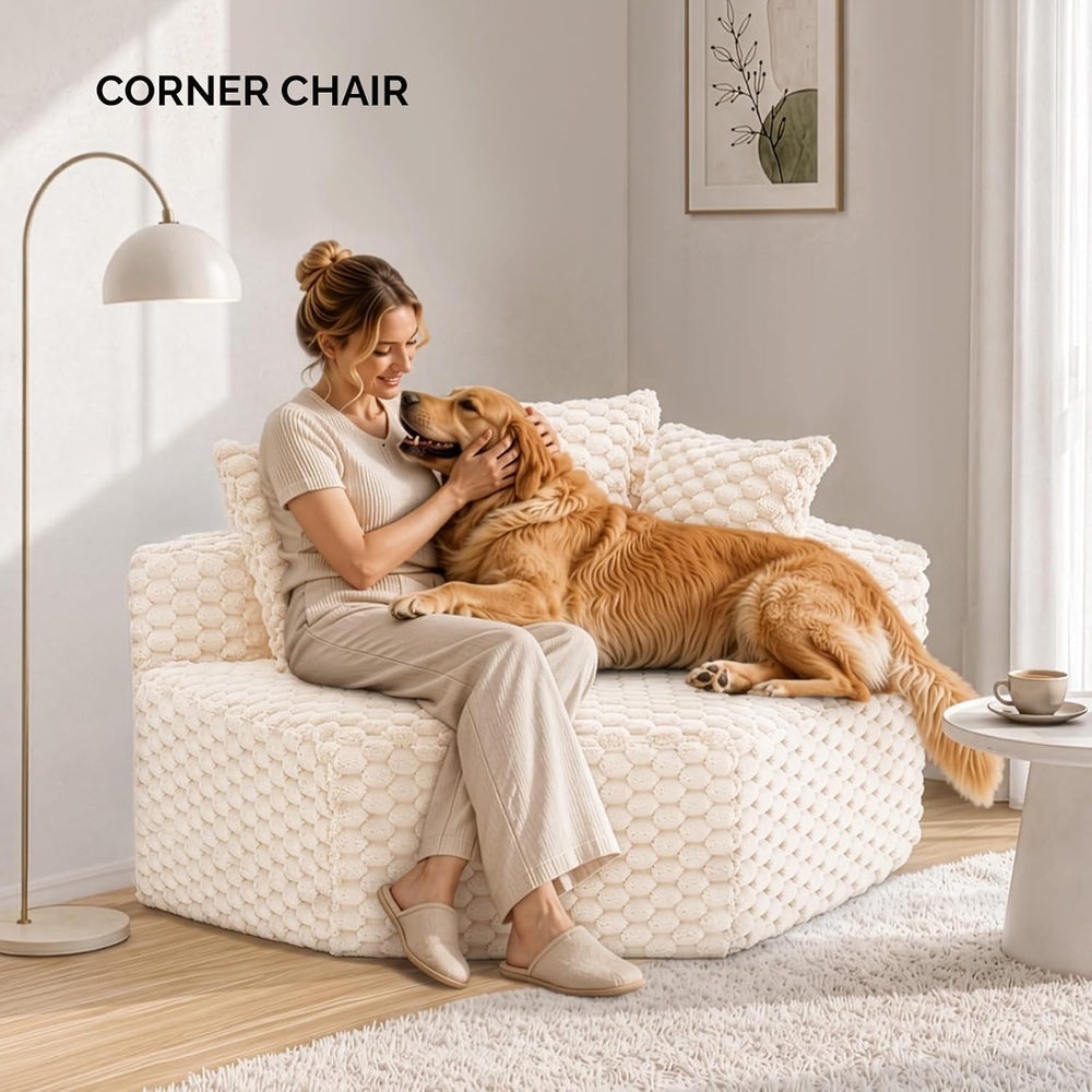 VINGLI Hexagon Boneless Chair, Modern Modular Chaise Lounge Sofa Bed, Corner ...