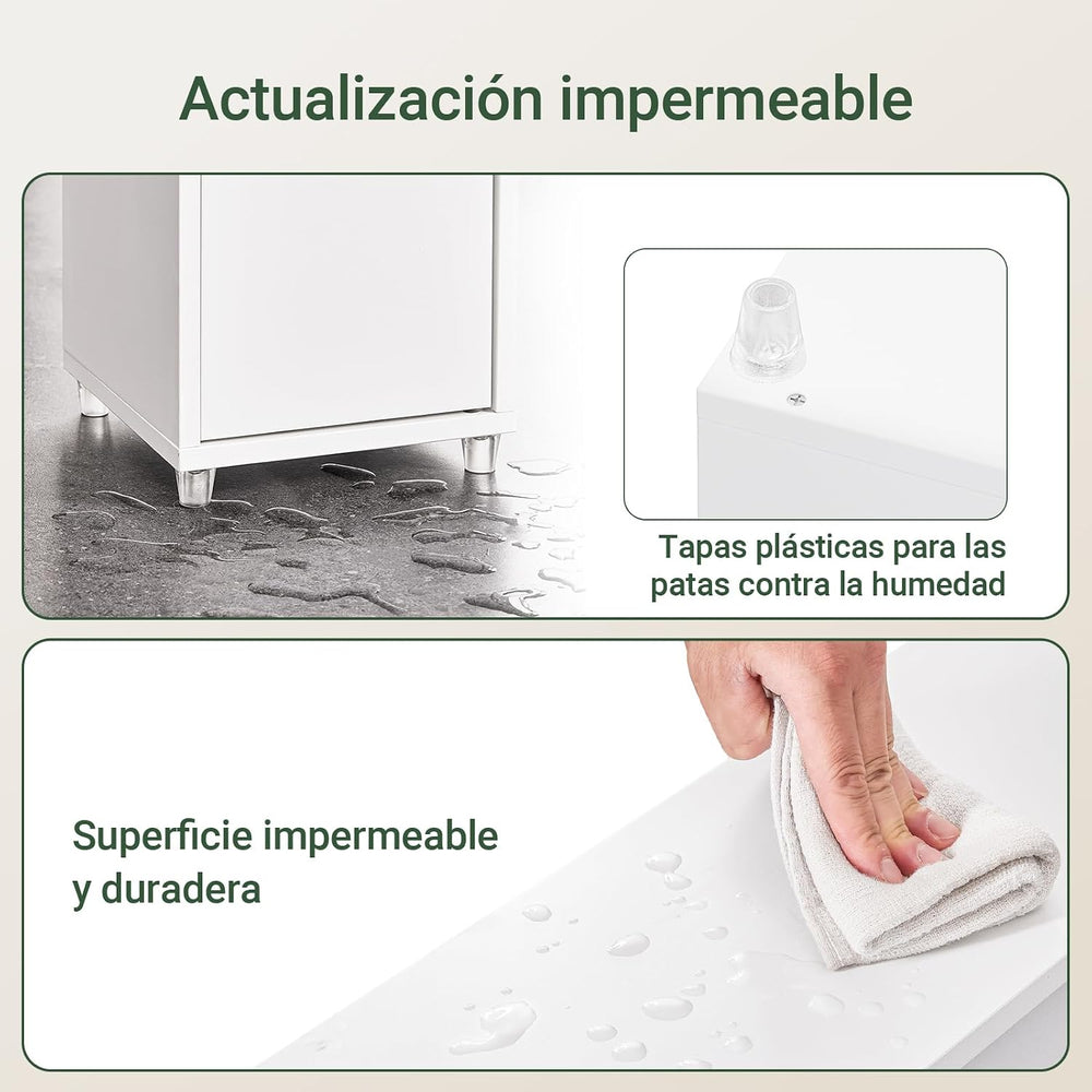 Haotian Narrow Bathroom Storage Cabinet, Tall Slim Cabinet with Adjustable Sh...