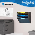 3 Tier Hanging Wall File Organizer, Mesh Mail Paper Orgnization Hanging File Folder Holder for Home Office, Black