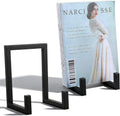 2 Pack Vinyl Record Storage Holder, Metal Record Storage Rack, Vinyl Album Holder for Records Display, Sturdy Tabletop Organizer Stand (Black)