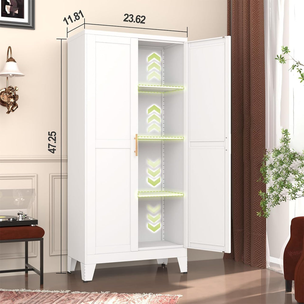 GAIOUS Metal Pantry Cabinet, Kitchen Pantry Storage Cabinets with 2 Door | an...