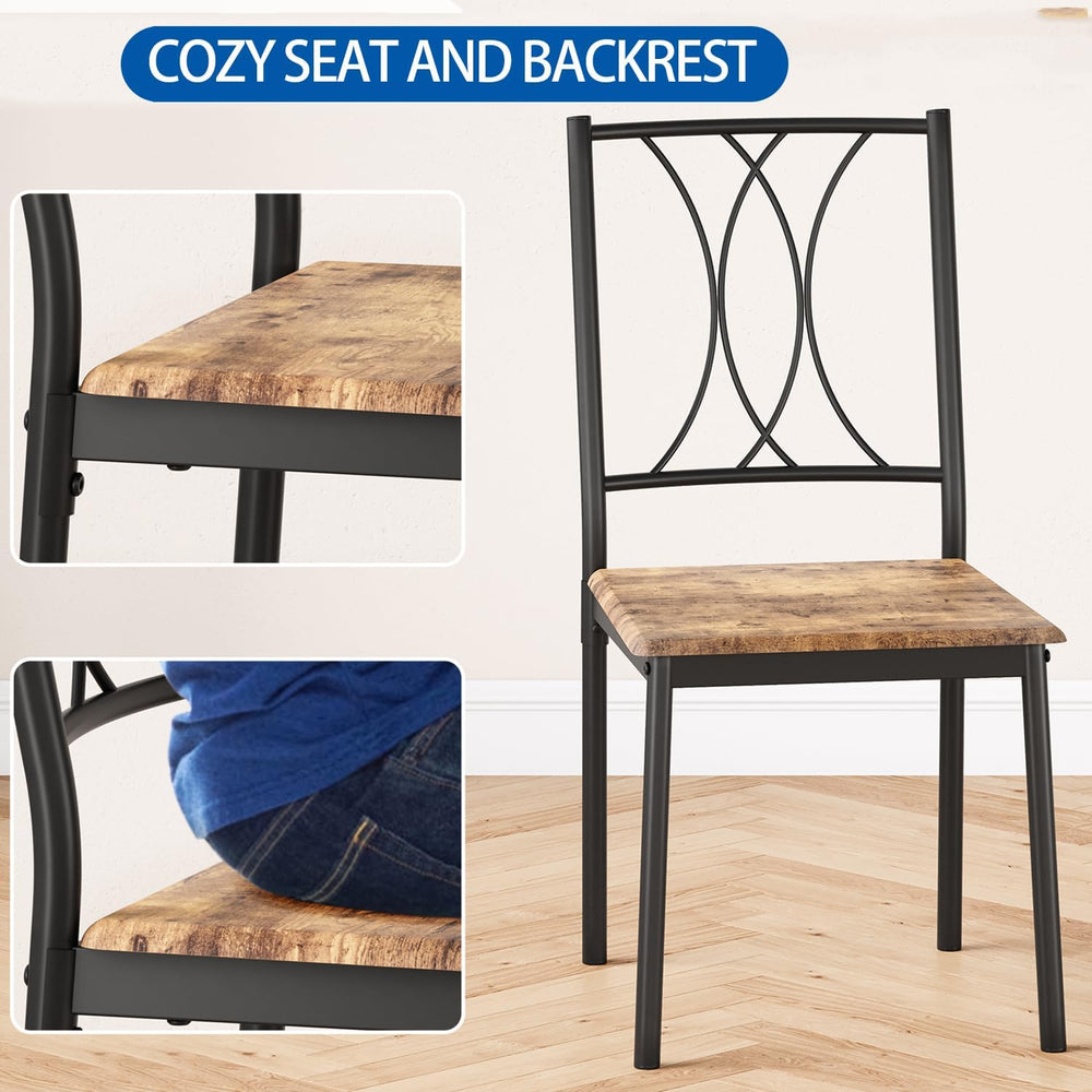 GarveeHome Dining Table Set for 4, Rectangle Compact Dining Table and Chairs ...