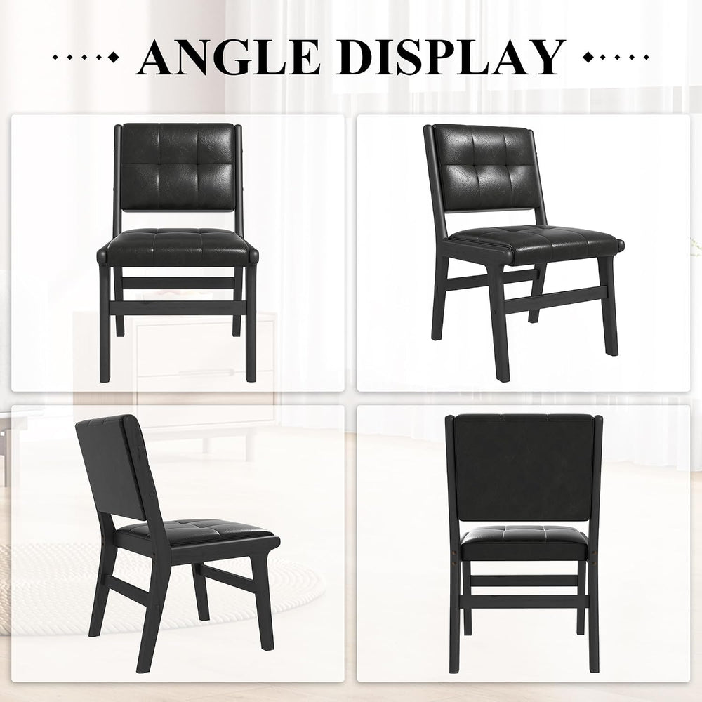 civama Faux Leather Dining Chairs Set of 6, Dining Room Armless Kitchen Chair...