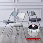 Folding Chairs with Padded Seats for Outdoor & Indoor, Portable Stackable Commercial with Steel Frame(White)