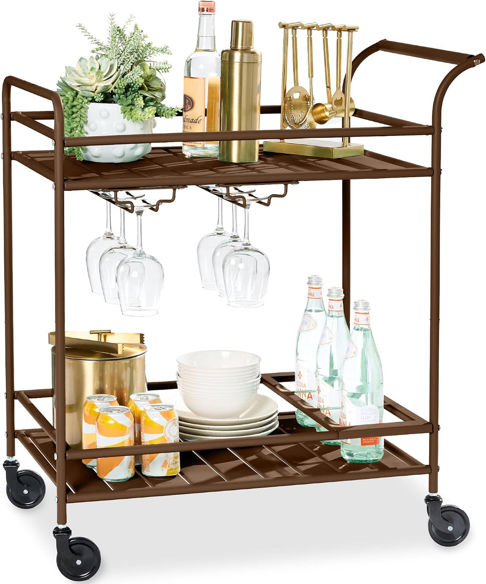 Best Choice Products Rolling Bar Cart, Mobile Home Bar Serving Cart, Serving ...