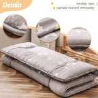 MAXYOYO Japanese Floor Mattress Futon Mattress, 4" Thicken Tatami Mat Sleeping Pad Foldable Roll Up Mat Boys Girls Dormitory Pad Kids Floor Lounger Pillow Bed, Charcoal Grey, Queen Size
