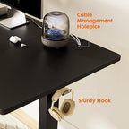 Standing Desk Adjustable Height, 48 x 24 in Electric Sit Stand up Desk for Home Office, Ergonomic Workstation Computer Desk with Two-Piece Desktop, Sit Stand Office Desk, Black