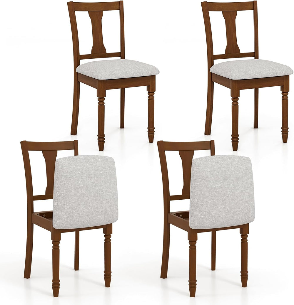 GOFLAME Upholstered Dining Chairs Set of 4, Wooden Dining Chairs with Padded ...