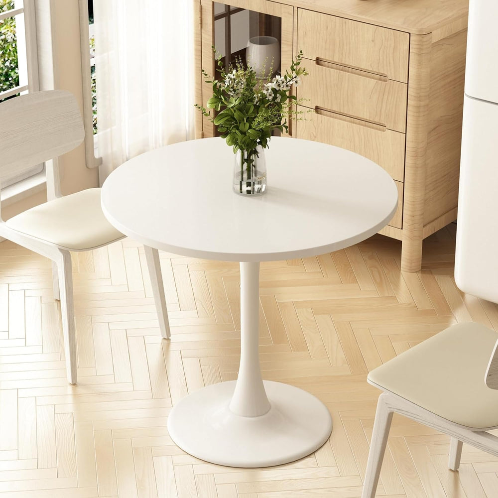 Round Dining Table 30" Circle Tulip Table for 4 People,White | Mid Centu...