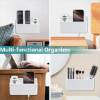 3 Slot Adjustable Remote Control Holder Wall Mount, TV Remote Holder, Self Adhesive Controller Holder, Wall Pen Holder Storage Accessories for Home Office School (White 1Pack)
