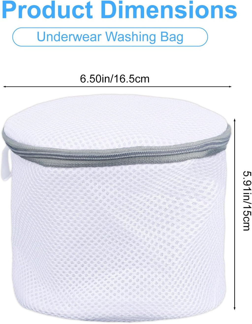 2pcs Underwear Bra Mesh Laundry Bag, 6.50x5.91in/16.5x15cm Durable Reusable Delicate Undergarment Laundry Net with Reinforced Washing Machine Mesh for College Dorm Travel Family Apartment