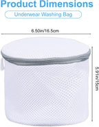 2pcs Underwear Bra Mesh Laundry Bag, 6.50x5.91in/16.5x15cm Durable Reusable Delicate Undergarment Laundry Net with Reinforced Washing Machine Mesh for College Dorm Travel Family Apartment