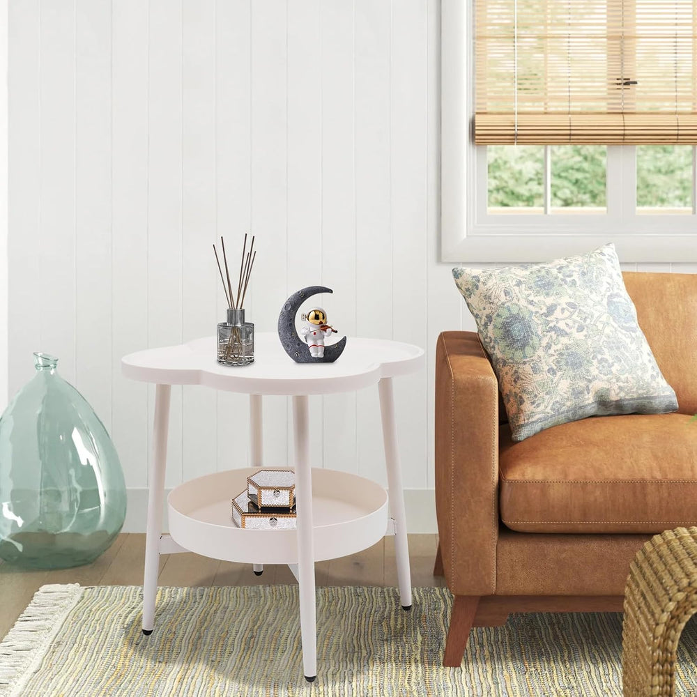 End Table Sofa & Console Flower Shape Snack Side Table with Stand Modern ...