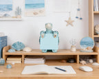 Sea Turtle Pop-Up Sticky Note Dispenser with 100 Sheets 3 x 3 Inch Notes, Handmade Resin Sea Turtle Desk Decor for Office, Home & Classroom, Gift for Teachers & Coworkers - Blue