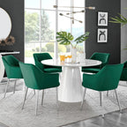 Furniturebox UK Palma White High Gloss Round Dining Table – Modern Pedestal Base – Contemporary 4–6 Seater Kitchen or Dining Room Table