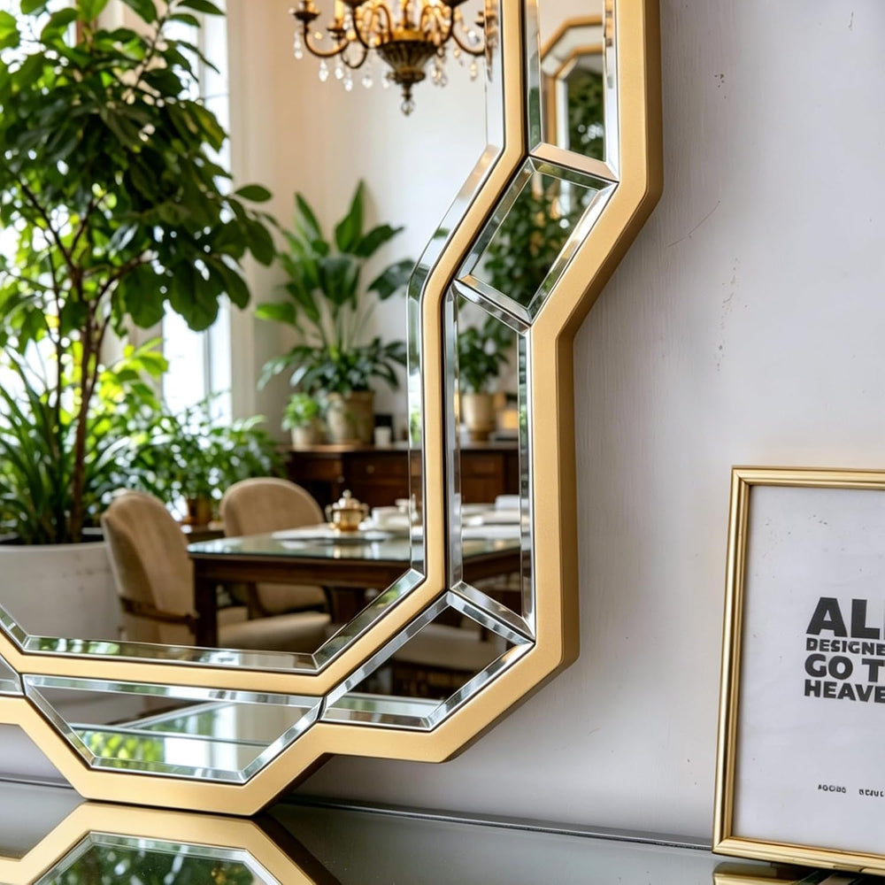 Large Living Room Mirrors, 47''x32'' Gold Bathroom Mirror for...
