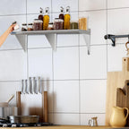 HARDURA Stainless Steel Shelf 14" x 72", 352lb Commercial Shelves Wall Mount Metal Shelving with Backsplash and Brackets for Kitchen, Restaurant, Laundry Room and Home