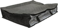 SAFIGLE Foldable Under Bed Storage Bag for Clothes Quilts Breathable Non-woven Organizer with Easy-open Zipper and Transparent Window for Blankets Pillows Sweaters Seasonal Clothing