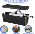 Cable Organizer Box Set of Three, Power Cover Cord Holder Surge Protector for Desk (Black)