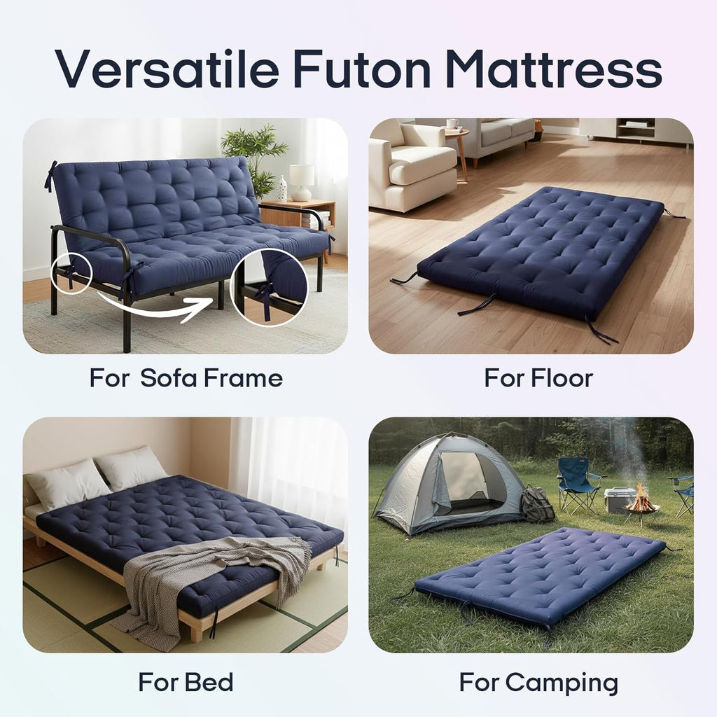 Syrinx Water Resistant Japanese Futon Mattress, Twin Size 75"x39", 2.5 Inch Thick Japanese Floor Mattress Tatami Mat, Foldable Floor Bed Sleeping Pad for Dormitory Guest Room Camping