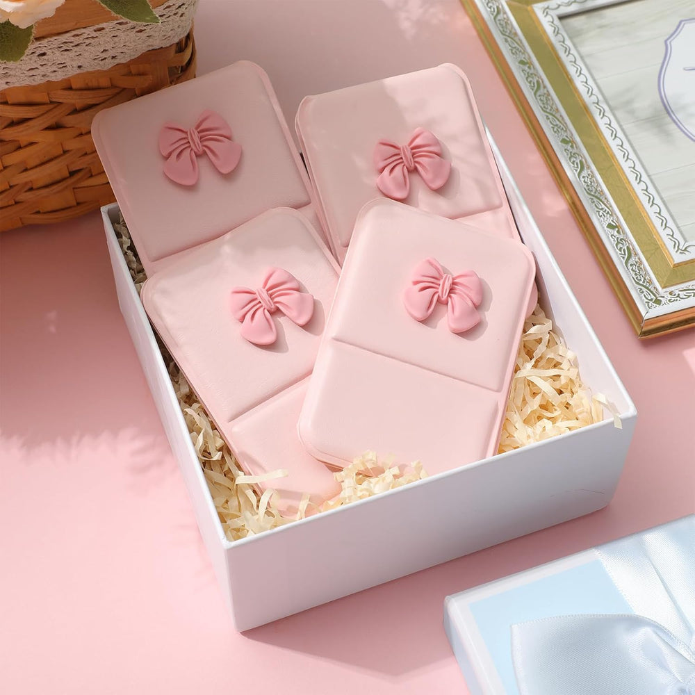 Amyhill 24 Pcs Folding Bow Mirror Pink Favors Women Bridal Party
