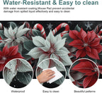 Christmas Flowers Gaming Mouse Pad 35.4"x15.7"Desk Mat Anti-Slip Rubber Base & Durable Stitched Edges for Gamers Smooth Mouse Writing Surface for Desk Office/Home