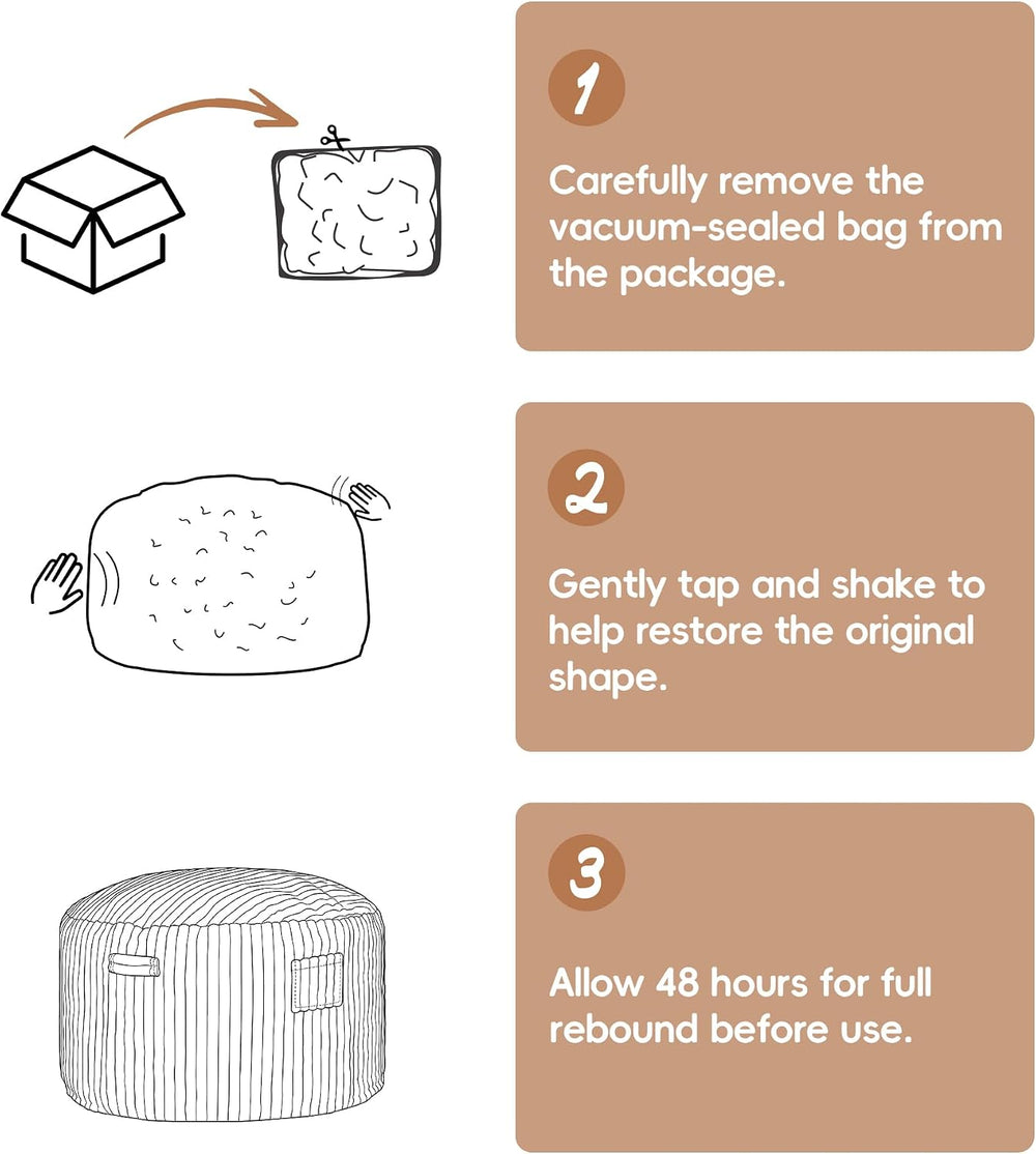 Bean Bag Chair Giant Beanbag with Filling Memory Foam Living Room Adult 3FT |...