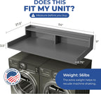 OfficeSimpli Washer Dryer Countertop with Shelf - 27.5 x 54 Inch - Made in USA Laundry Countertop Over Washer and Dryer with Non-Slip Pads, Storage Shelf, Laundry Topper Organizer, Slate Grey