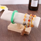 Wooden Watches Display Tower Base Watch Neck Bracelet Organizer Rack Bangle Scrunchie Headband Showcase Tower Beige Suede