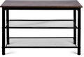 3-Tier Shoe Rack Bench, Hardwood & Alloy Steal Entryway Storage Organizer for Front Door Entrance, Bedroom, Living Room, 300lb Capacity (3-Tier Shoe Bench (Metal Mesh))