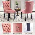 SoarFlash Kitchen Table and Chairs for 2, 24" Dining Table Set for 2 with Velvet Upholstered Chairs, 3 Piece Round Kitchen Table Set, Dining Room Table Set for Small Space, Apartment