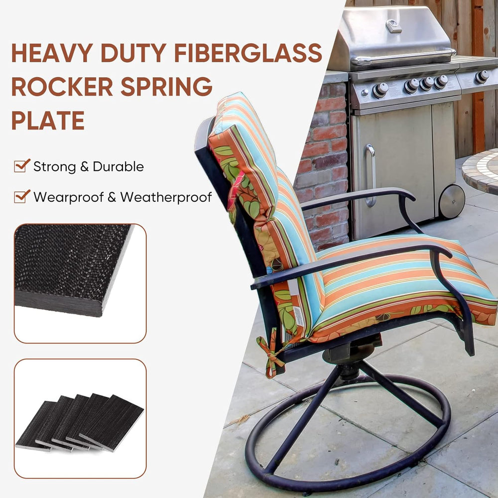 Tondiamo Patio Chair Spring Plates Black Swivel Rocker Fiberglass Spring Plat...