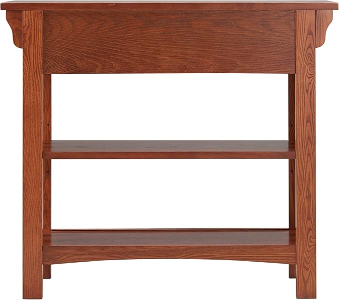 Leick Home Mission Impeccable Bookshelf, Solid Wood, 2 Drawers, 2 Shelves, Sl...