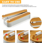 Magnetic Plastic Wrap Dispenser with Cutter - Quasziwa Refillable Tin Foil and Plastic Wrap Organizer for Kitchen, Aluminum Foil Dispenser with Paper Towel Holder Wall Mount - Fits 12" Roll, White