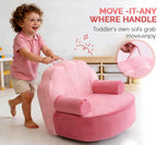 Snuggly Toddler Chair Soft Kids Sofa Cozy Kids Chairs Comfy for Toddlers 1-3, Plush Child Seat with Carry Handle