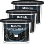 Moisture Absorbers 3 Pack, Activated Carbonfor Closet Dehumidifier Moisture Absorbers, 10.5 oz Refillable Humidity Absorber Boxes for Closet, Car ＆ Basement