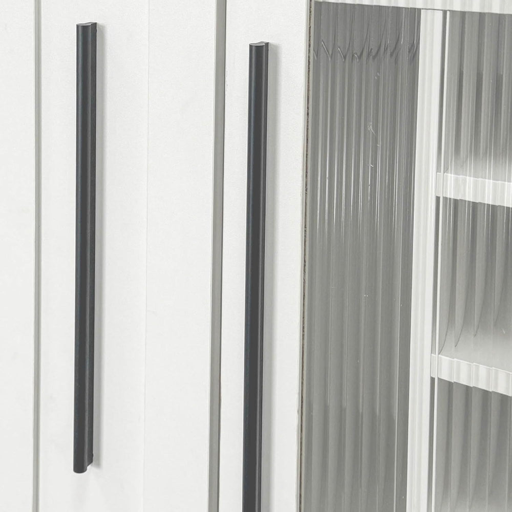 Kitchen Pantry Cabinet with Pull-Out Shelves, Farmhouse Storage Cabinet with ...