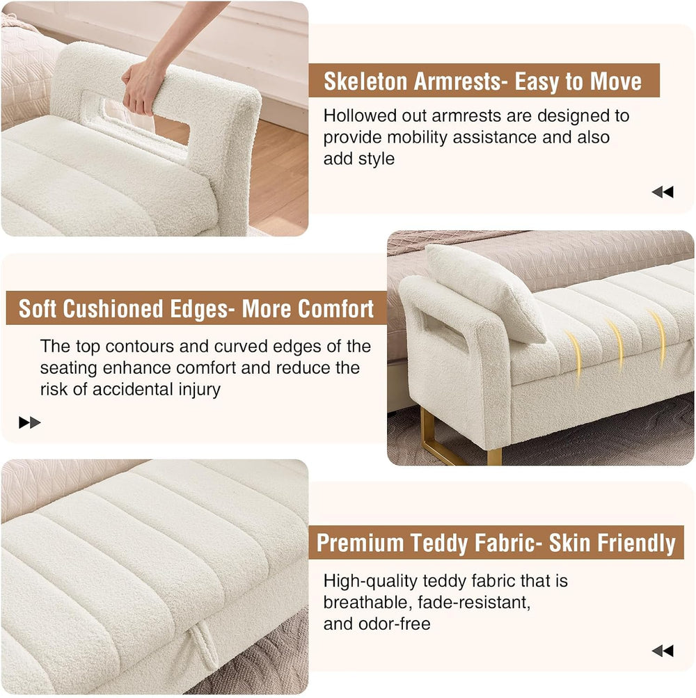 66" King Size Storage Bench for Bedroom End of Bed Benches with Storage ...
