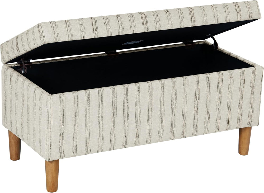 HomePop Malmo 36" Storage Bench - Gray & Cream Stripe