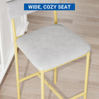 Dining Table Set for 2, Counter Height Kitchen Table and Chairs, Bar Table Set with 2 Upholstered Bar Stools, 3 Piece Dining Room Table Set for Small Space, Apartment, Gold