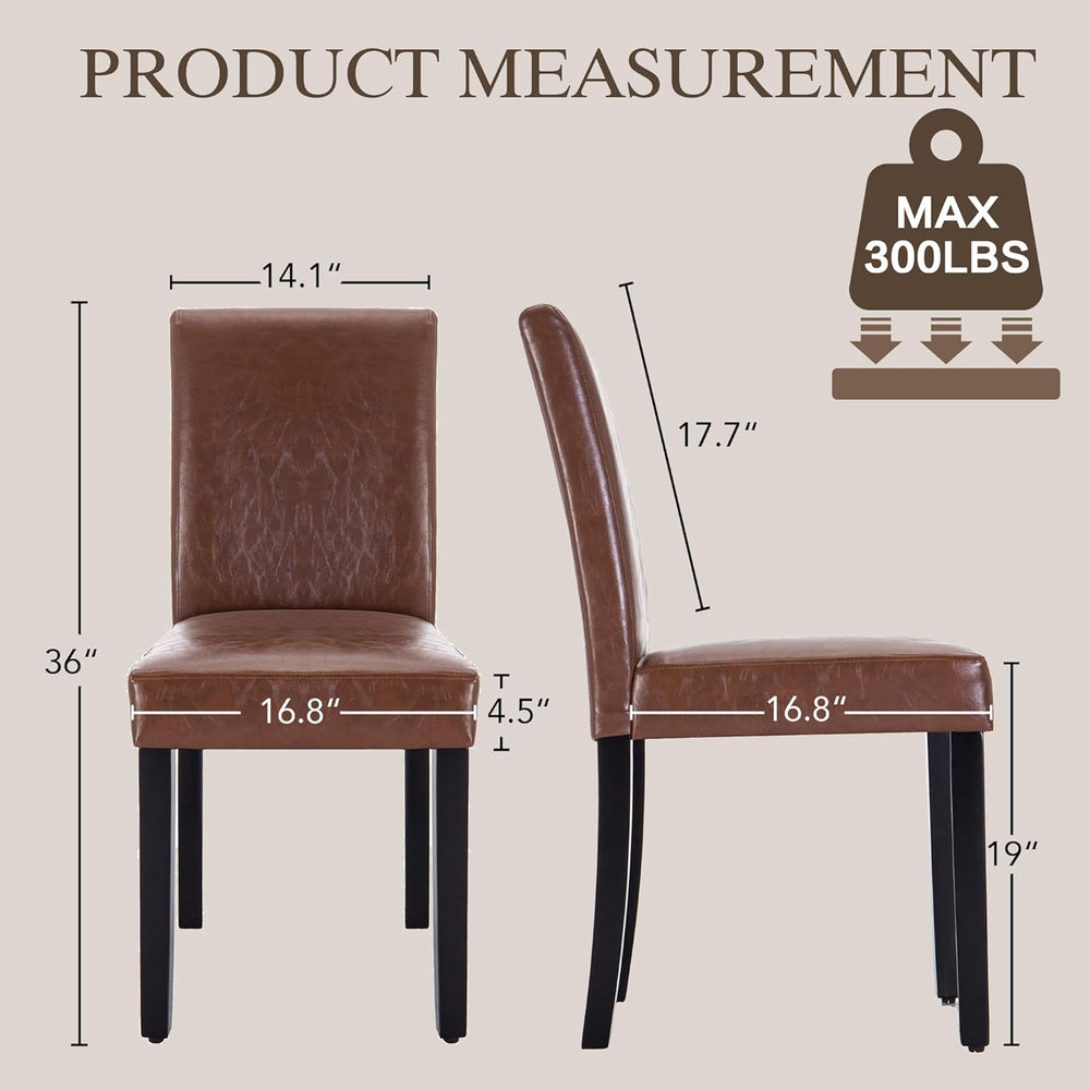 LSSBOUGHT Modern Dining Chair Urban Style Linen Kicthen Chairs with Solid Woo...