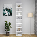 Wood Cube Storage Organizer White Bookshelf - 1-Tier Freestanding Storage Cabinet with Legs for Home Office, 8-Cubes Open Shelf