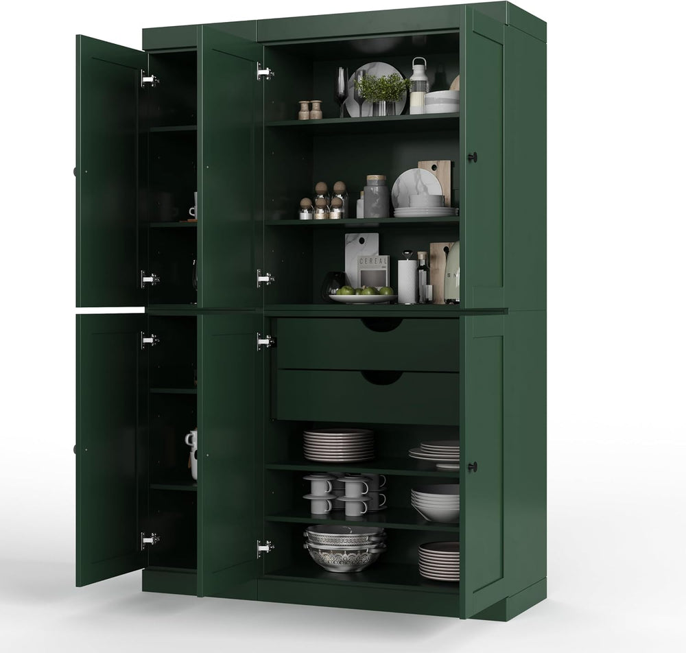 Palace Imports Solid Wood Kitchen Pantry Cabinet 71.5" Tall, 48.5" ...
