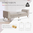 Aoiy & Wifon 83.1" W End of Bed Bench King Size, Oversized Window Bench Seat with Pillows & Rubberwood Legs for Bedroom/Living Room/Apartment, Polyester, Beige