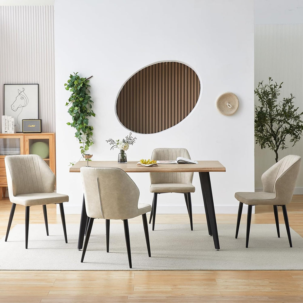 TUKAILAi Modern Dining Chairs Set of 6, Faux Leather Upholstered Kitchen Chai...