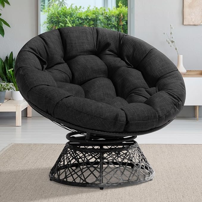 Bme 40" Ergonomic Wicker Papasan Chair