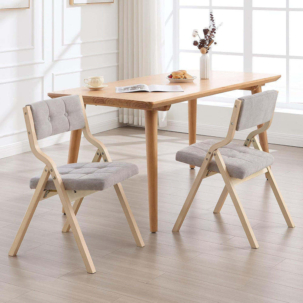 2-Pack Folding Dining Chairs with Cushion,Padded Foldable Dining Chairs,Porta...