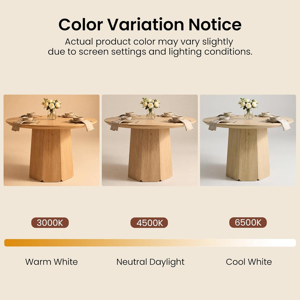 ModernMate 43 inch Round Dining Table for 4, Circle Kitchen Table with Wooden...
