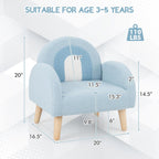 INFANS Kids Sofa, Toddler Armchair with Solid Wooden Frame Anti-Tipping Design Plush Fabric, Upholstered Children Chair for Kindergarten Playroom Preschool, Gift for Boys Girls, Toddler Couch